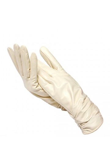 Gants classiques en cuir plissé pour femmes, gants en cuir véritable pour femmes, gants dhiver en peau de mouton véritable, 