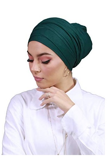 Turban Hijab à Enfiler Bonnet croisé pour Femme Musulmane voilée Camel 