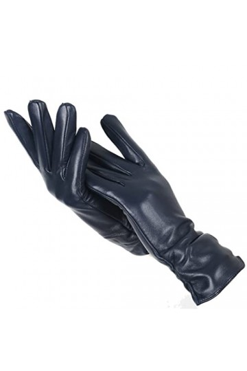 Gants classiques en cuir plissé pour femmes, gants en cuir véritable pour femmes, gants dhiver en peau de mouton véritable, 