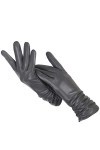 Gants classiques en cuir plissé pour femmes, gants en cuir véritable pour femmes, gants dhiver en peau de mouton véritable, 