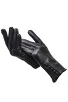 Gants dhiver chauds en cuir pour femme avec boucle latérale, Gants pour écran tactile., 7