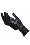 Gants dhiver chauds en cuir pour femme avec boucle latérale, Gants pour écran tactile., 7