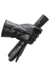 Gants dhiver en cuir pour femme Noir, Noir , 7.5