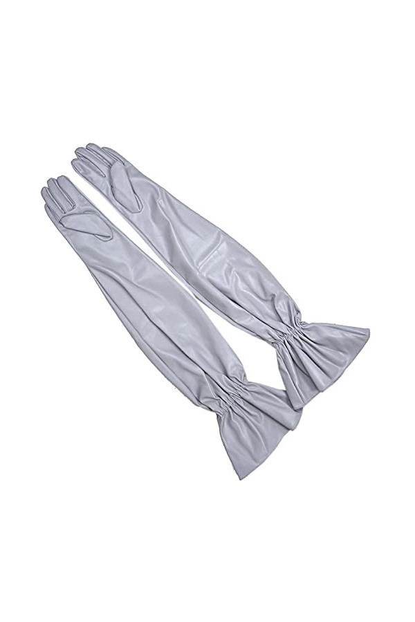 Gants Et Moufles Femme Gants Longs À Manches Lanternes Jaunes Pour Femmes En Cuir Pu Personnalité De La Mode,05,Taille Unique