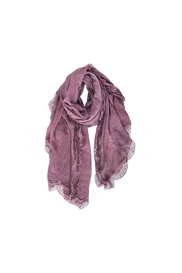 DAMILY Élégant Écharpe à Imprimé Dentelle Pour Femme Hiver Doux Foulards en Coton Léger Cadeau Châle Stole 95CM * 200CM Viol