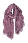 DAMILY Élégant Écharpe à Imprimé Dentelle Pour Femme Hiver Doux Foulards en Coton Léger Cadeau Châle Stole 95CM * 200CM Viol