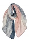 DAMILY Élégant Écharpe à Imprimé Dentelle Pour Femme Hiver Doux Foulards en Coton Léger Cadeau Châle Stole 95CM * 200CM Viol