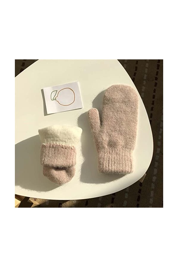 INGVY Gants dhiver pour femme - Automne et hiver - Moufles chaudes en peluche - Gants de cyclisme épais