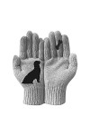 INGVY Gants dhiver pour femmes, gants en laine pour femmes, automne et hiver, moufles chaudes à impression chat couleur : g