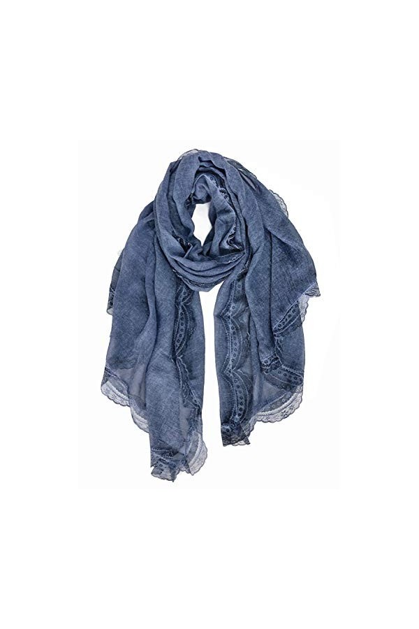 DAMILY Élégant Écharpe à Imprimé Dentelle Pour Femme Hiver Doux Foulards en Coton Léger Cadeau Châle Stole 95CM * 200CM Viol