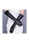 TJOIUY Gants dhiver Gants dhiver en Cuir véritable Femmes Noir véritable écran Tactile en Peau de Mouton Long Gant Polaire 