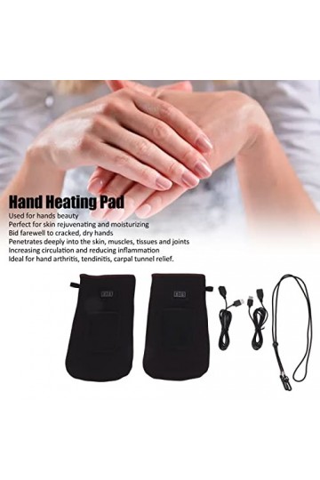 Asixxsix Moufles chauffantes, Moufles de beauté chauffantes pour Les traitements de Spa, Gants électriques USB en Fibre de Ca
