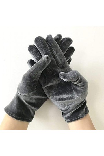 Gants dhiver en tricot pour femme, gants tactiles, gants en velours gris doré, gants doux coupe-vent, élégants, moufles ther