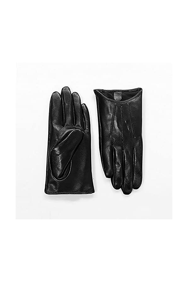 UimimiU Gants en Peau de Mouton Froide à écran Tactile Femmes Gants en Cuir Marron Noir Délin Fin Section de Conduite Gants d