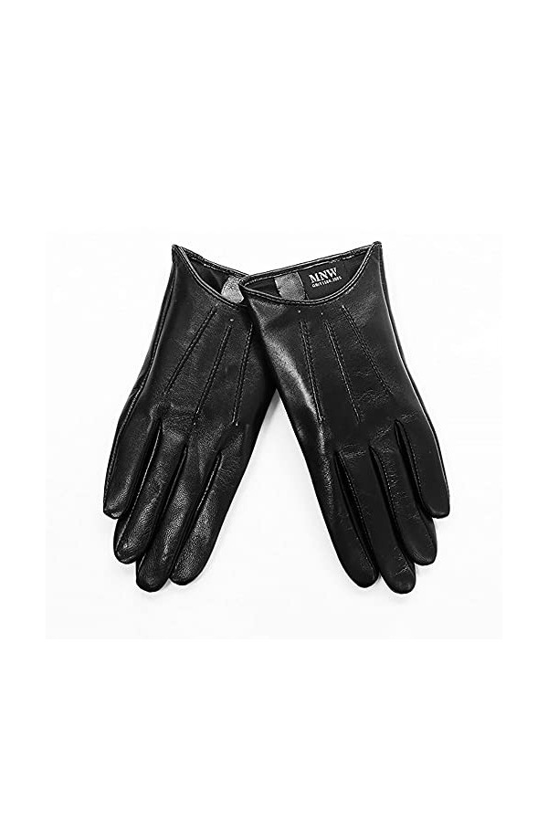 UimimiU Gants en Peau de Mouton Froide à écran Tactile Femmes Gants en Cuir Marron Noir Délin Fin Section de Conduite Gants d