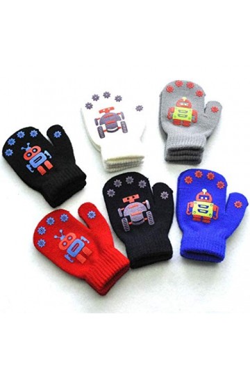 Gants tricotés Imprimer Robot Patchwork Mignon Chaud Enfants Gants dhiver Gants Mitaines for Femmes Temps Froid Color : Nav