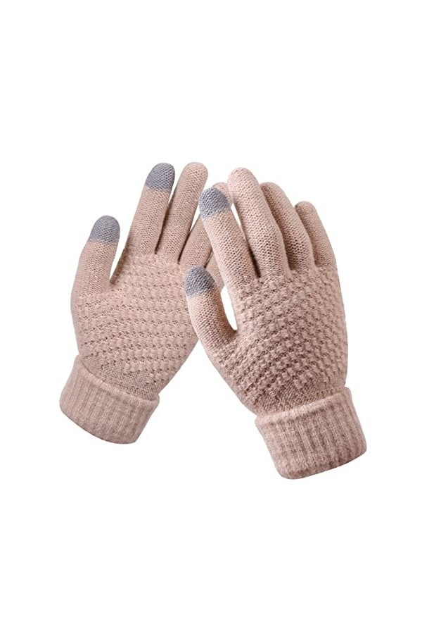 PAREKS Gants en tricot femmes impression créative for femmes avec écran Mobile épais et téléphone adulte chaud hiver gants tr