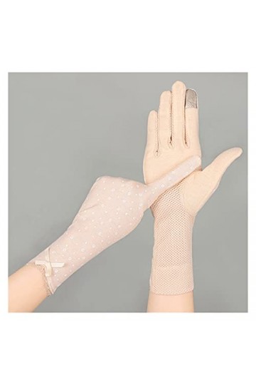 Roytil Gants de Protection Solaire dété Gants for Femmes Dames Été Coton Impression Fleur Dentelle Bord Respirant Antidérapa