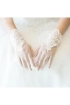 Trjgtas Gants Blancs Femmes Dentelle mariée Courte Main Gants Doigt Gants de Mariage mariée Accessoires de Mariage Gants de m