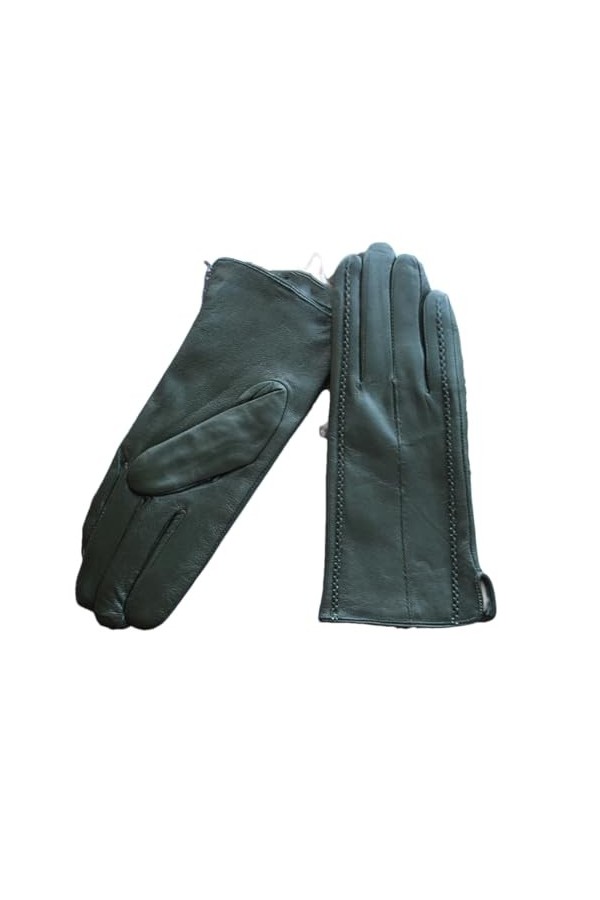 Dcvmvmn Gants en cuir de couleur pour femme avec doublure en polaire pour lautomne et lhiver, bordeaux, 8 1/2