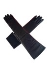 Gants dhiver à manches longues en peau de mouton pour femme - Gants dhiver chauds et épais - Noir