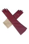 Gants dhiver à manches longues en peau de mouton pour femme - Gants dhiver chauds et épais - Noir