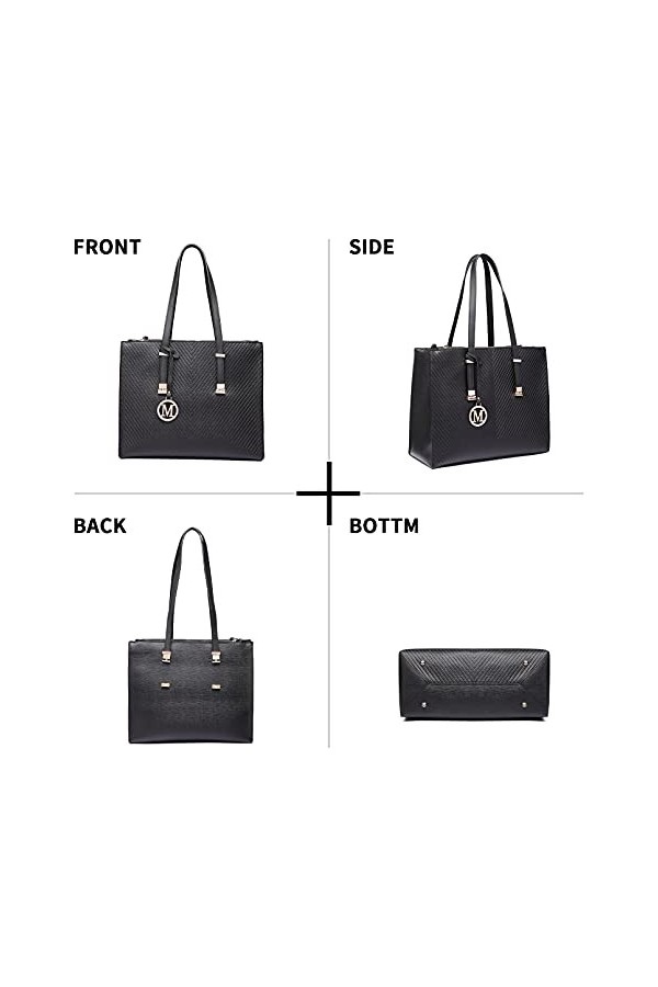 Miss Lulu Sac à Main à Matériel Réglable Sac à Poignée Supérieure de Grande Capacité Sac à Bandoulière à Trois Compartiments