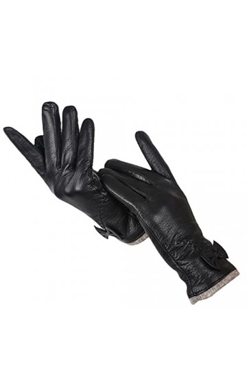 Gants en cuir pour femmes, gants dhiver pour femmes, Noir , XXL
