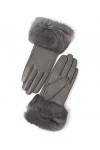 YISEVEN Gants en Cuir Peau de Mouton Véritable Femme Nouveau Hiver Écran Tactile Chaud Lapin Fourrure Laine Doublée Elégante 
