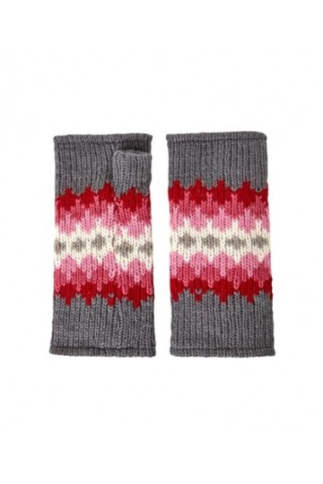 Joe Browns Sustainable Knitted Fairisle Print Fingerless Mittens Gants pour Temps Froid, Pink Multi, Taille Unique Lot de 2 