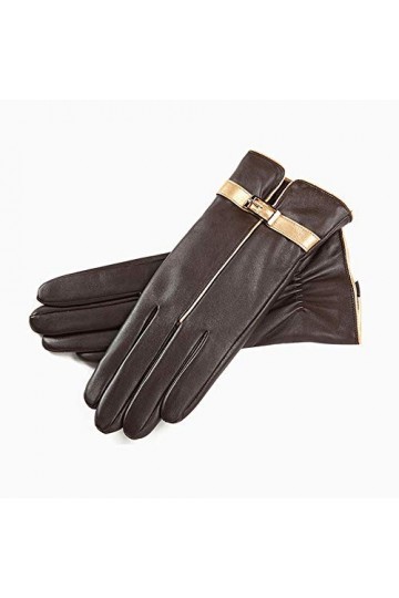 Raelf Femme Gants En Cuir Véritable Femme Plein Palm Écran Tactile Écran Moufle Conduite Gants En Peau De Mouton Section Minc