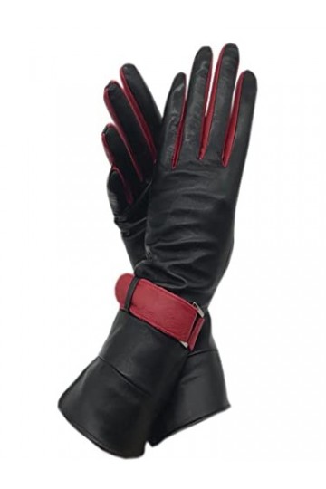 Focisa Gants Gloves Moufles Hiver Homme Femme Gants De Style Nouveau pour Dames Noires, Gants De Mode Mi-Longs pour Rester Au