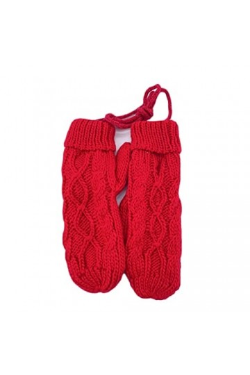 INGVY Gants dhiver pour femmes, gants dhiver chauds, moufles pour femmes, gants en tricot mignons. couleur : rouge, taille