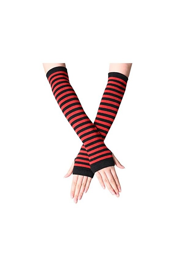 INGVY Gants dhiver semi-moufles en hiver doux et chaud en laine tricotée protège-bras gants courts doux et chauds gants de t