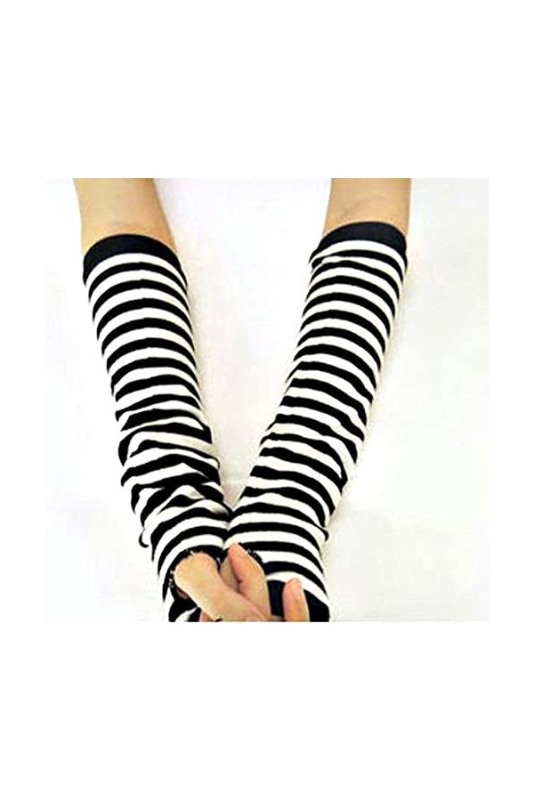 INGVY Gants dhiver semi-moufles en hiver doux et chaud en laine tricotée protège-bras gants courts doux et chauds gants de t