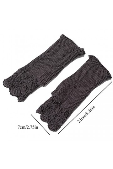 INGVY Gants dhiver semi-moufles en hiver doux et chaud en laine tricotée protège-bras gants courts doux et chauds gants de t