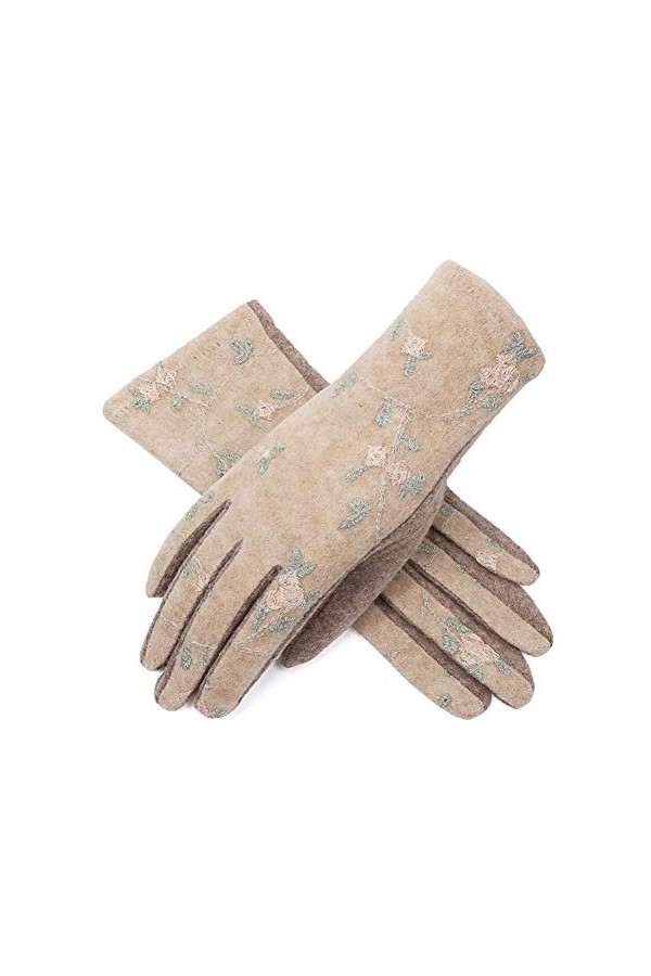qidongshimaohuacegongqiyouxiangongsi Gants dhiver Gants Femmes Automne et Hiver plus de velours chaleureux et élégant Gants 