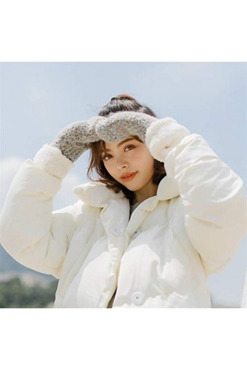 Gants Hiver Les moufles et des épaississements de velours mignon Gants en laine chaude Color : Multi-colored, Size : One siz