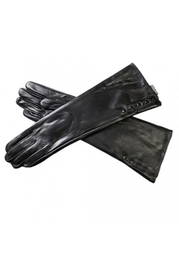 HEAITHpool Gants de 38 cm de long. Gants doigts en cuir coloré pour femme avec doublure en polaire pour rester au chaud en au
