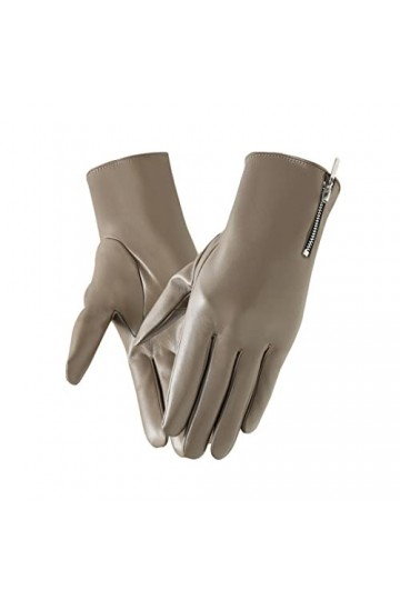 Hiver Femmes Garder au Chaud écran Tactile Mince Polaire PU Cuir étanche Fermeture éclair Solide Cyclisme cond