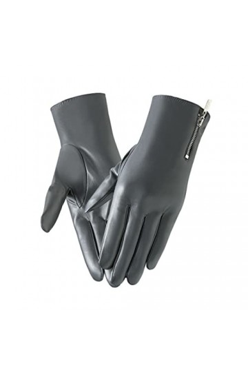 Hiver Femmes Garder au Chaud écran Tactile Mince Polaire PU Cuir étanche Fermeture éclair Solide Cyclisme cond