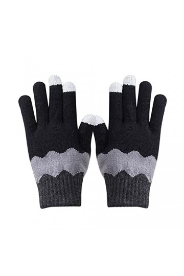 PAREKS Gants en tricot femmes sans doigts femmes hommes peuvent activer des gants décran chaud Stretch gants tricotés mitain