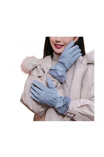 Gants dhiver pour écran tactile - Gants thermiques à doigts fendus de couleur unie - Gants de moto de conduite avec doublure