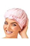 Bonnet en Soie - 100% Soie de mûrier - Bonnet de Sommeil en Soie - pour Femme - Bonnet de Nuit pour Cheveux bouclés - Turban 