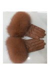 Gants dhiver Gants en Cuir véritable féminin avec Brassard Color : Brown, Gloves Size : One Size 
