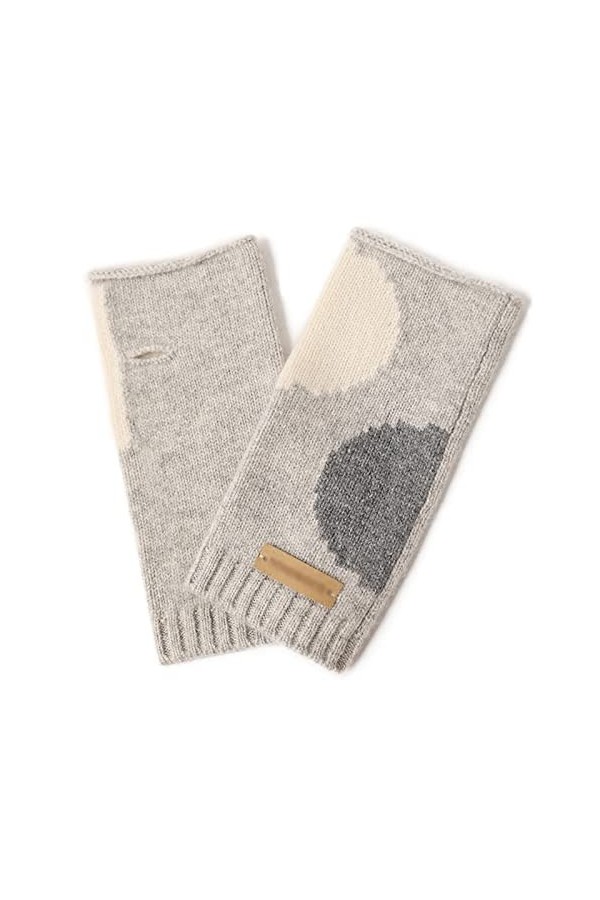 Manchettes dhiver chaudes en cachemire pour femme - Simple et doux pour la peau - Avec manches à motif - Avec trou pour le p