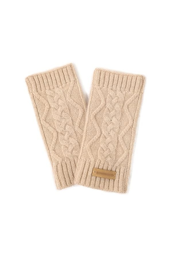 Manchettes dhiver chaudes en cachemire pour femme - Simple et doux pour la peau - Avec manches à motif - Avec trou pour le p