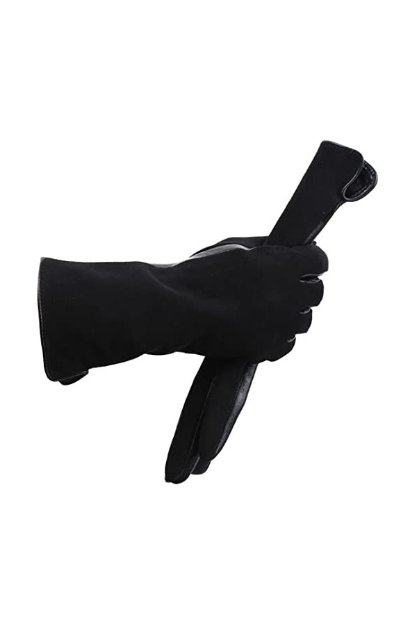 Gants dhiver en peau de mouton pour femme, gris clair, 7.5