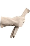 Gants dhiver en peau de mouton pour femme, gris clair, 7.5