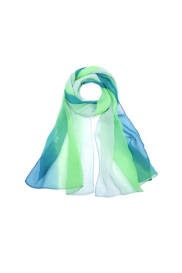 Digitek Foulard Femme en Soie - Georgette Foulard en Soie, Etoles Echarpe Chale Longue Confortable Garder au Chaud et Crème S